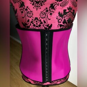 Pink and Black Waist Trainer Corset XL